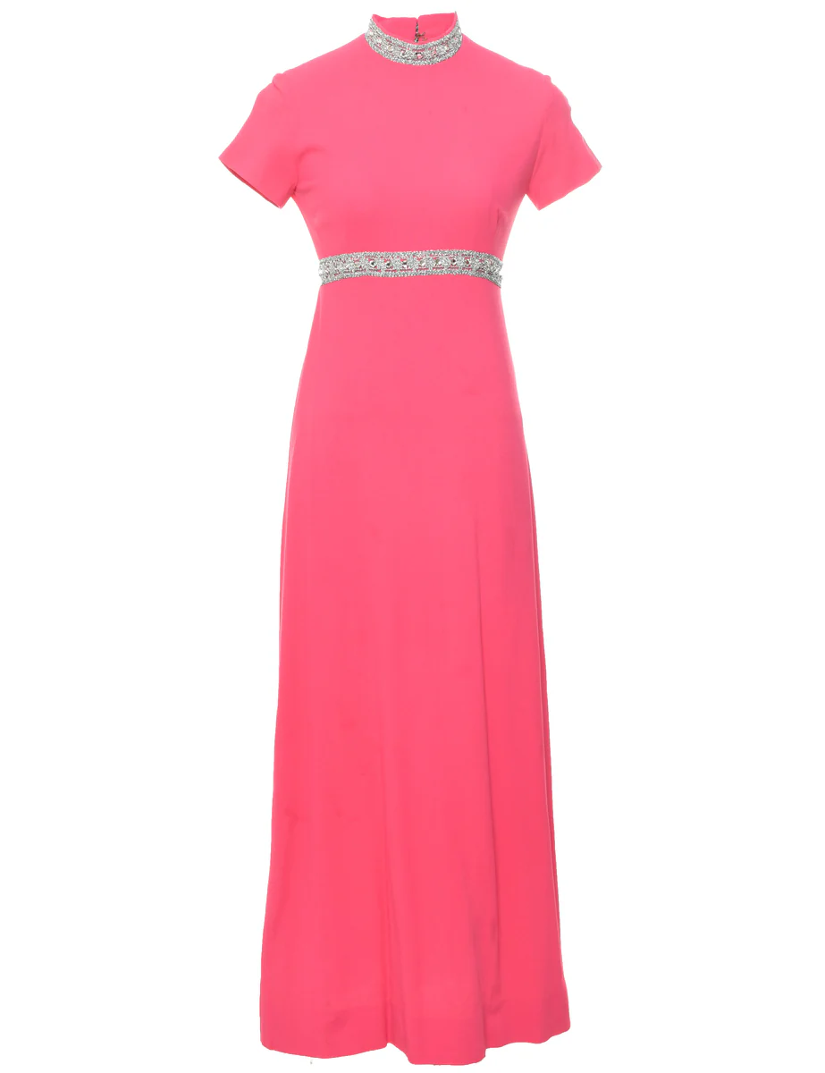 Vintage 1970s Pink Maxi Dress - XS