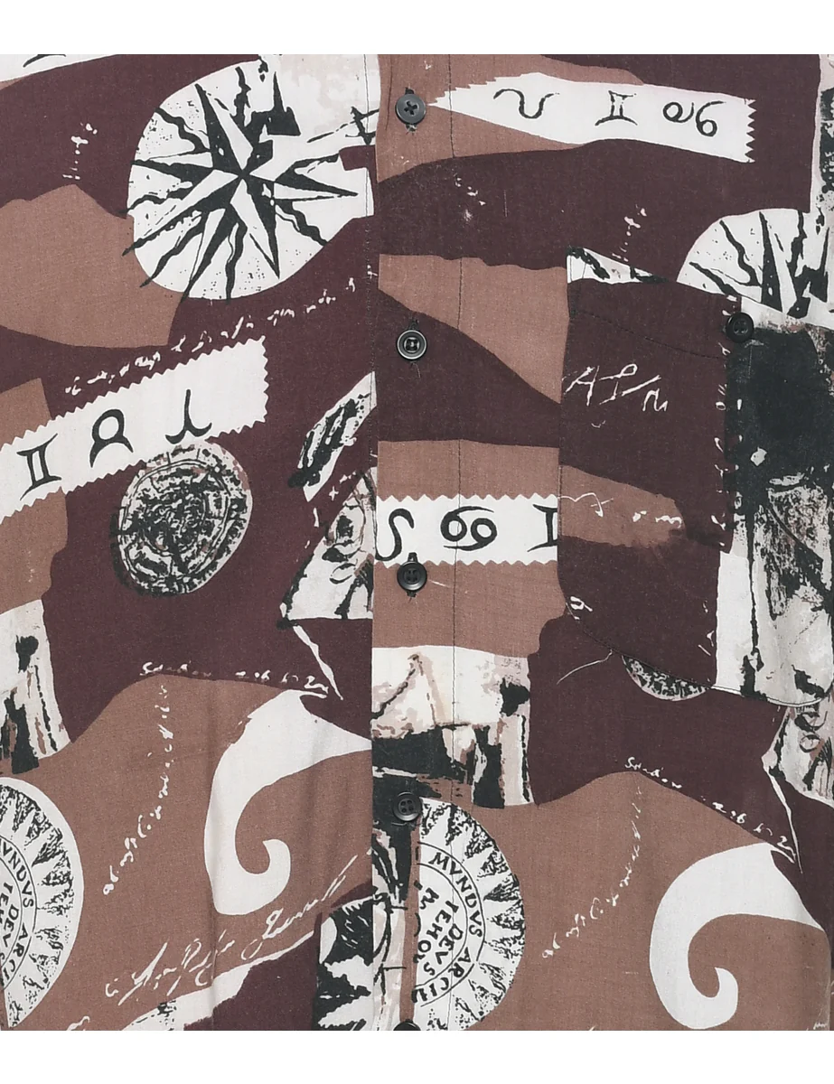 Vintage 1990s Abstract Print Shirt - M - Image 3