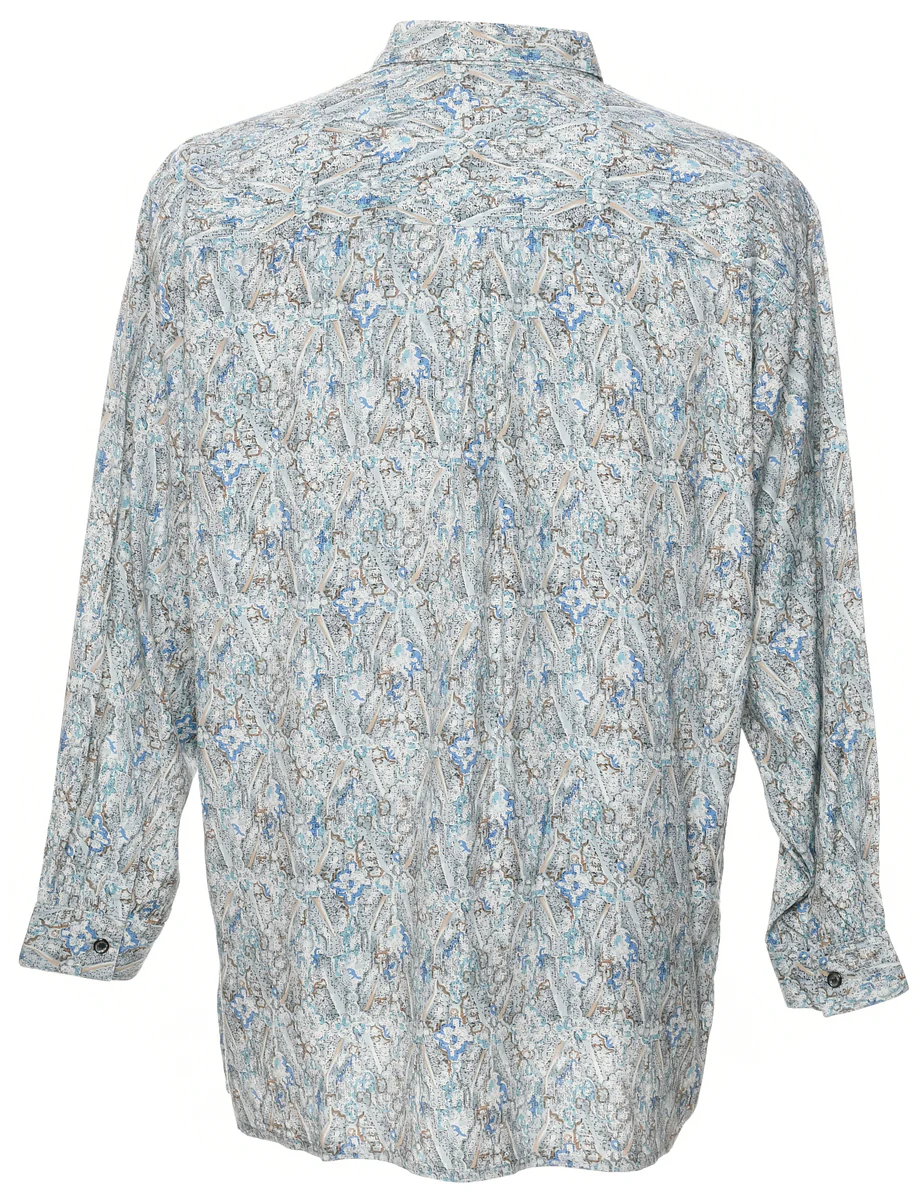 Vintage 1990s Abstract Print Shirt - S - Image 2