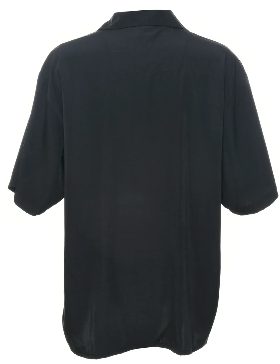 1990s Vintage Y2K 725 Original Black and White Flame Shirt - XL - Image 2