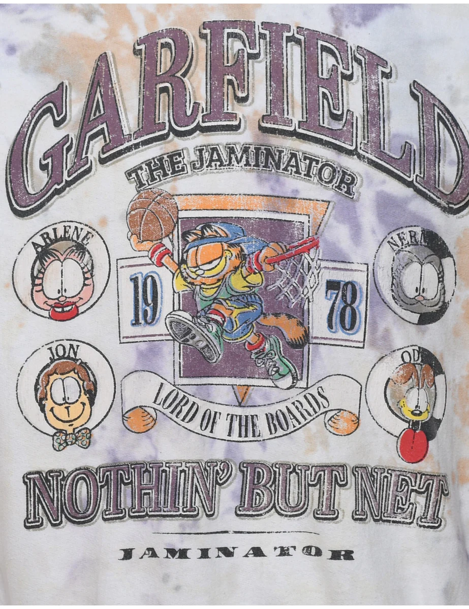 Vintage 1990s Garfield Design Sweatshirt - M - Image 3