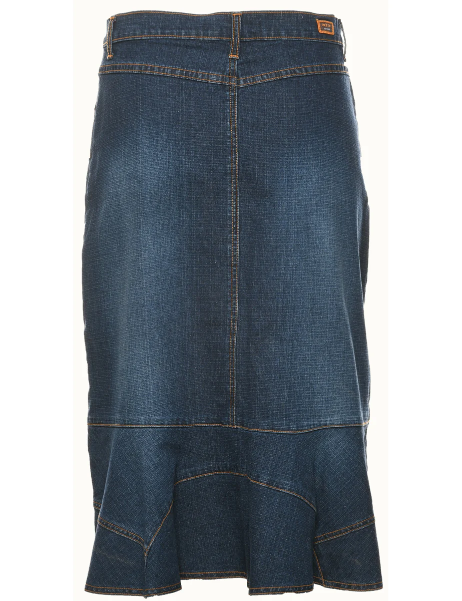 Y2K Vintage A-Line Denim Skirt - L - Image 2