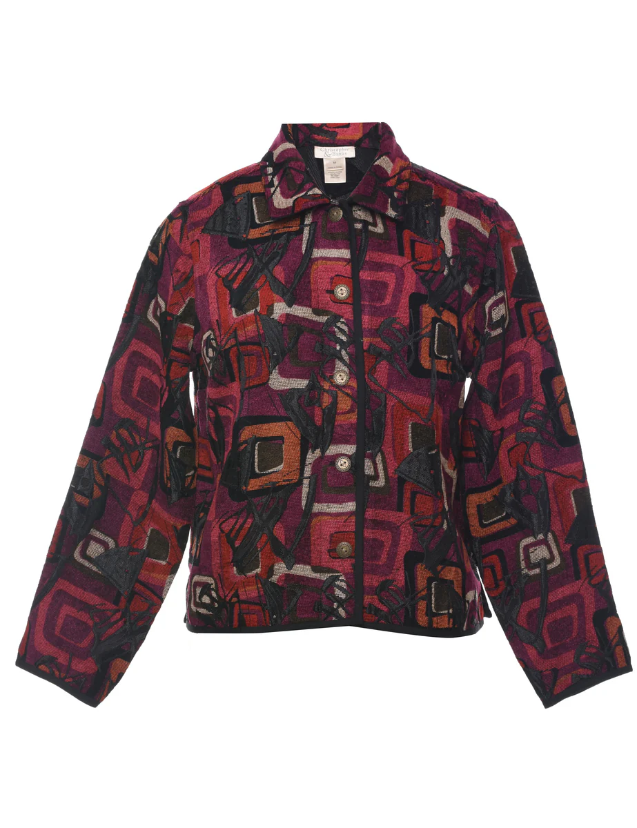 Vintage Abstract Pattern Jacket - M