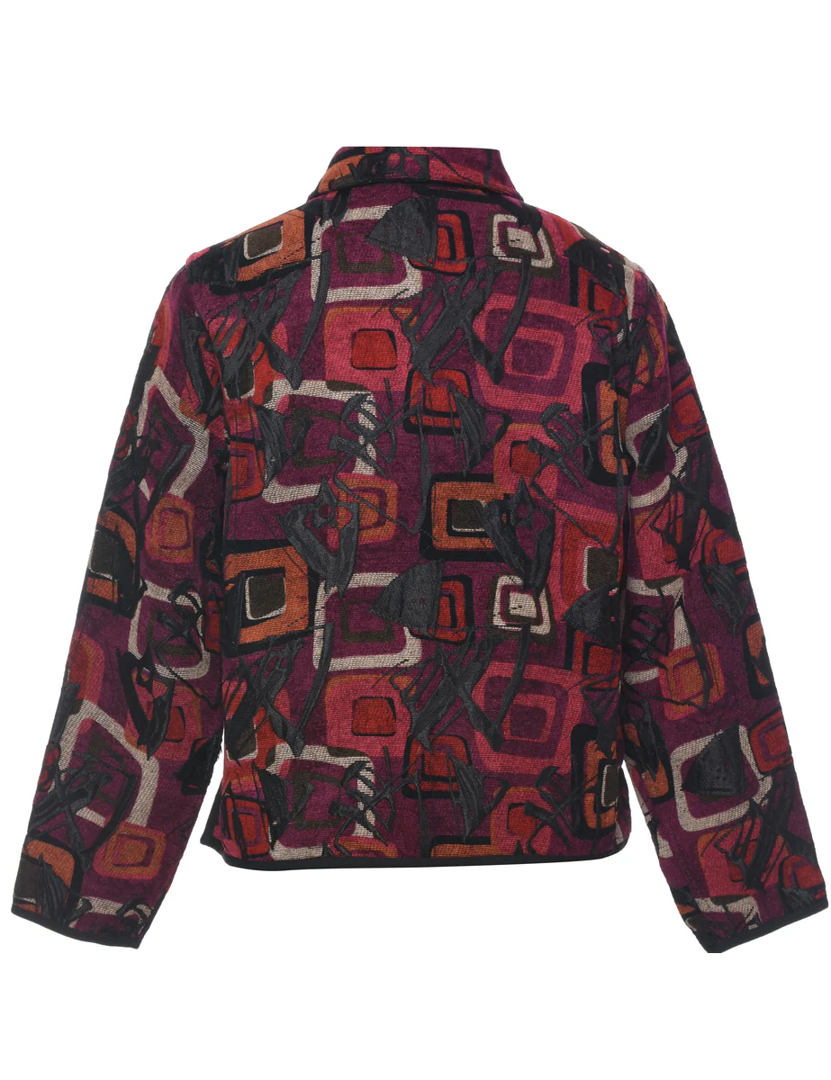 Vintage Abstract Pattern Jacket - M - Image 2