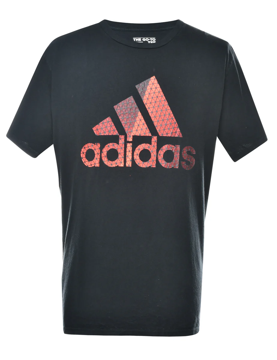 Vintage Adidas Black Spell-Out T-shirt - XL
