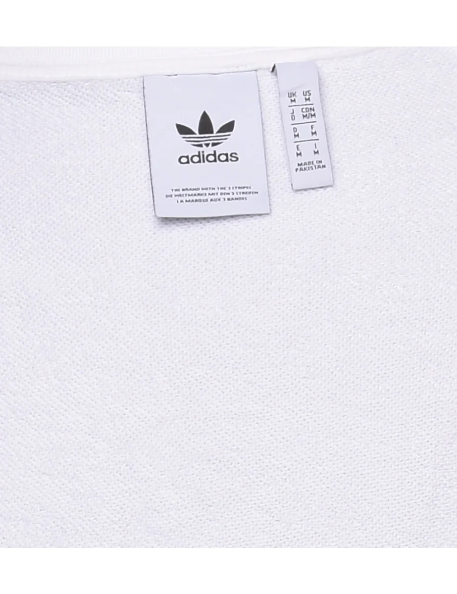 Vintage Adidas Black & White Embroidered Plain Sweatshirt - M - Image 4