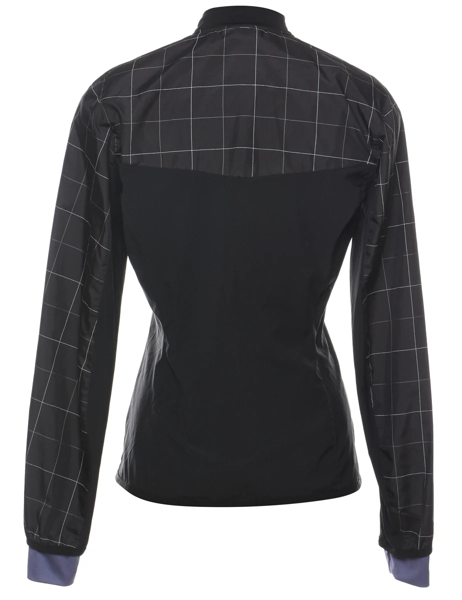 Vintage Adidas Checked Black & White Nylon Jacket - XS - Image 2