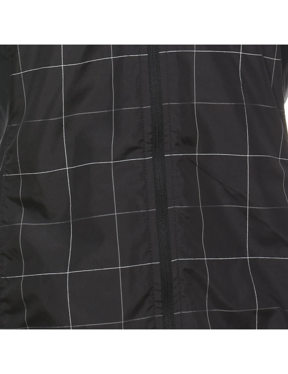Vintage Adidas Checked Black & White Nylon Jacket - XS - Image 3
