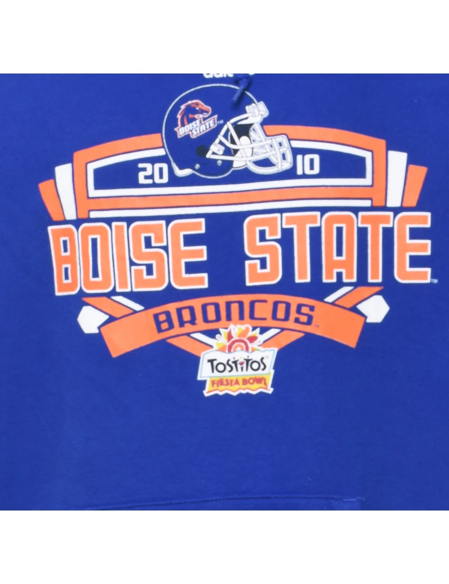Vintage Adidas Football Boise State Hooded Sports Sweatshirt - L - Image 3