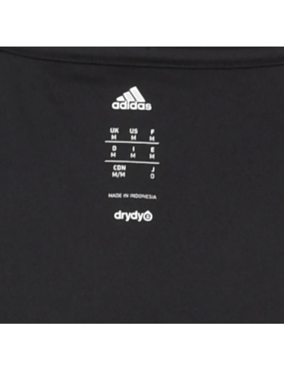Vintage Adidas Highland Football Club Black Nylon Sports T-shirt - M - Image 4