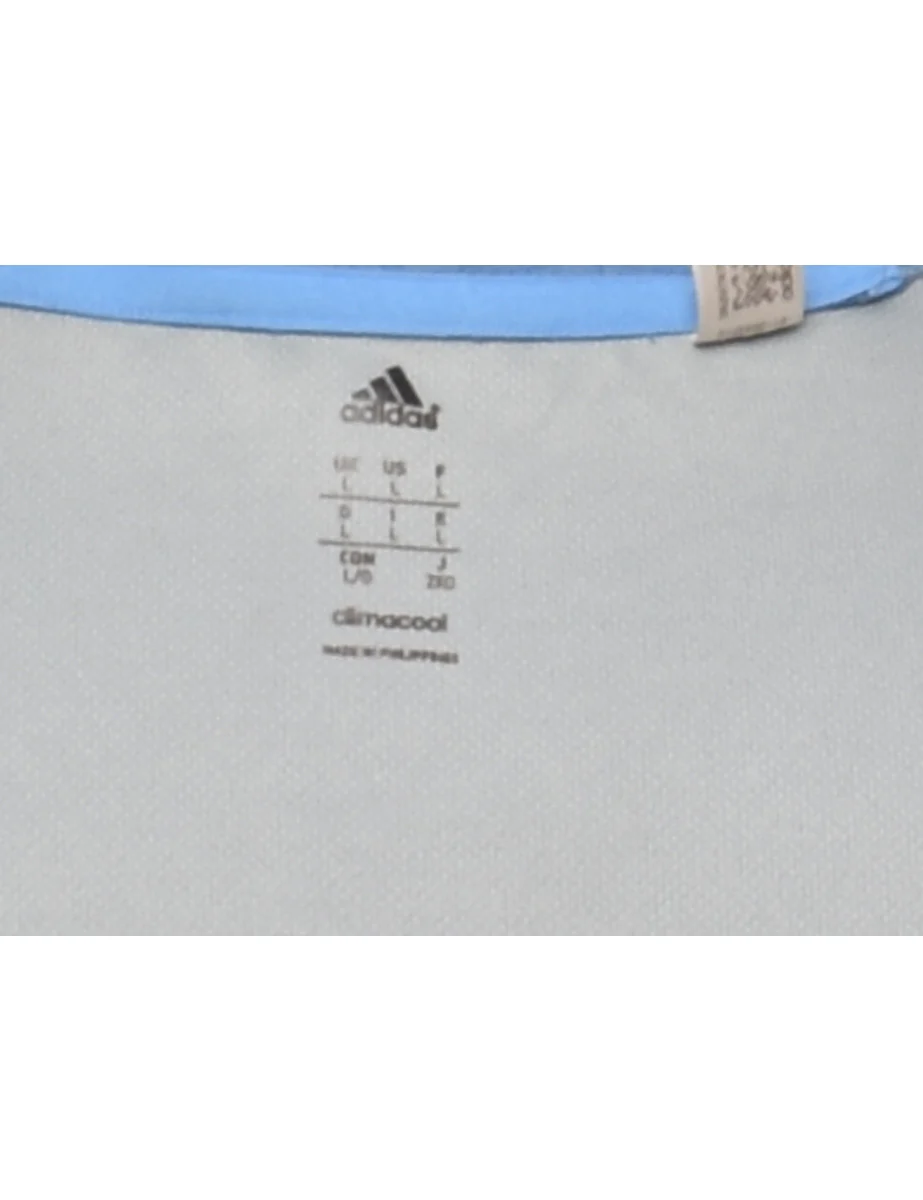Vintage Adidas Plain Blue T-shirt - L - Image 4