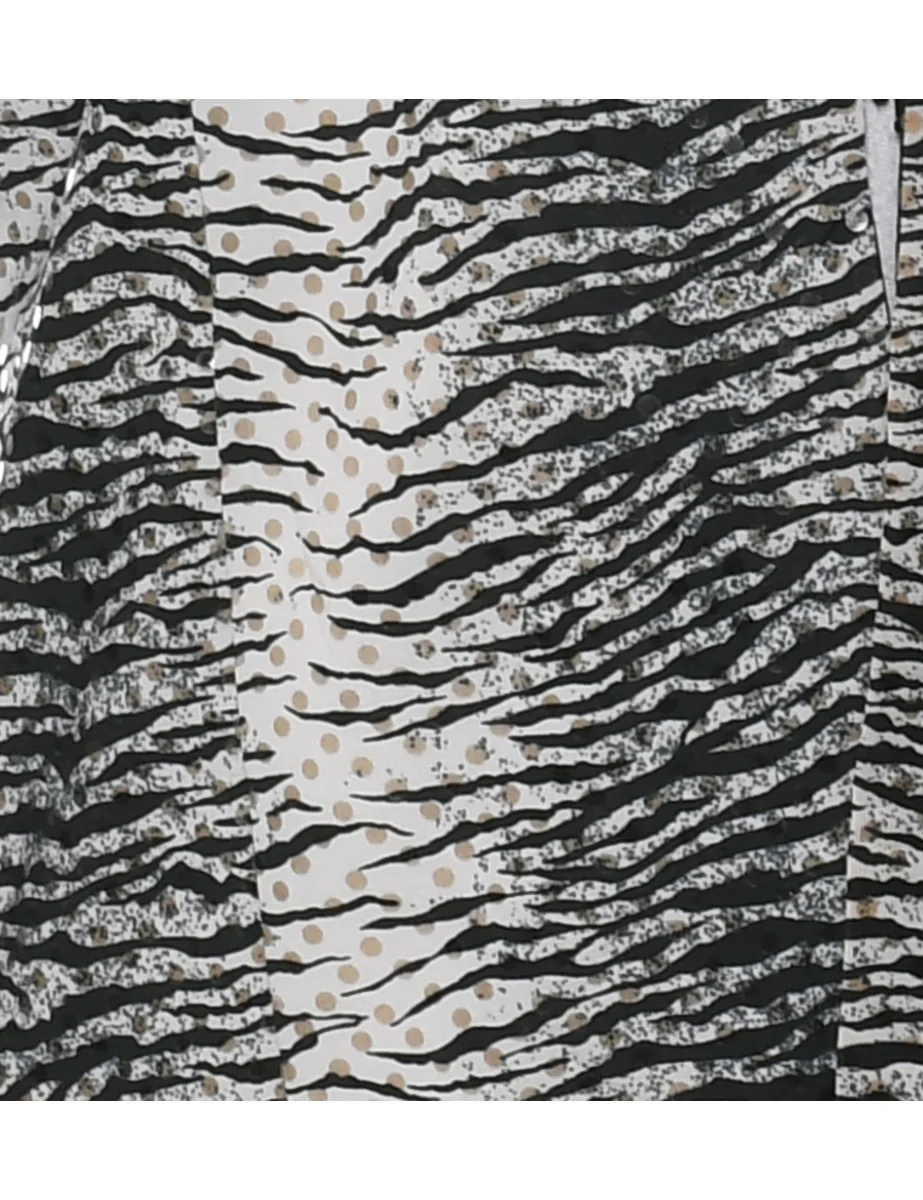 Vintage Animal Print Y2K Evening Jacket - M - Image 3
