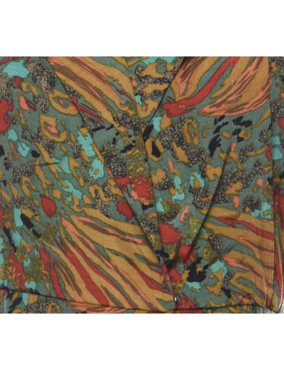Vintage Animal Print Shirt Dress - L - Image 3
