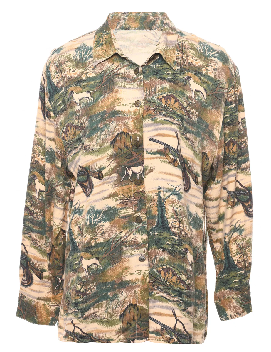 Vintage Animal Print Shirt - L