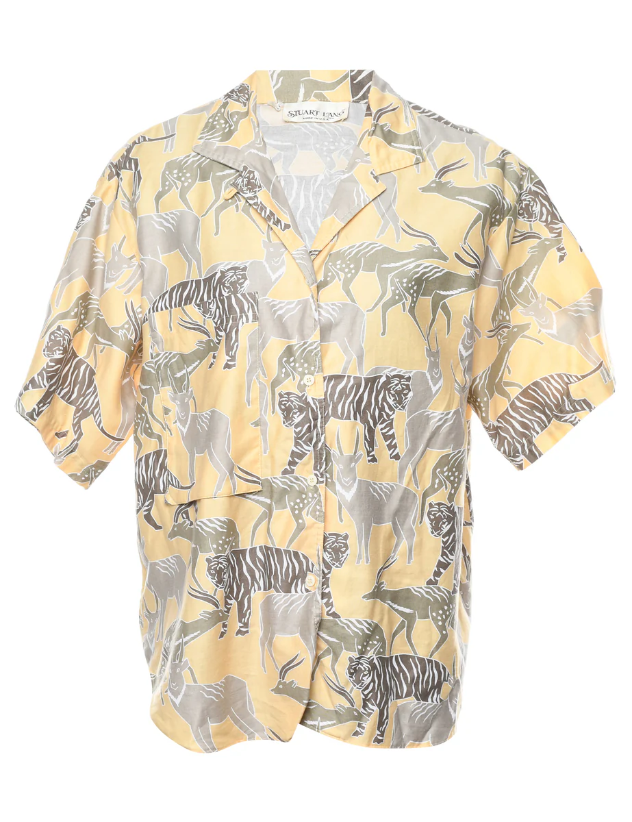 Vintage Animal Print Shirt - L