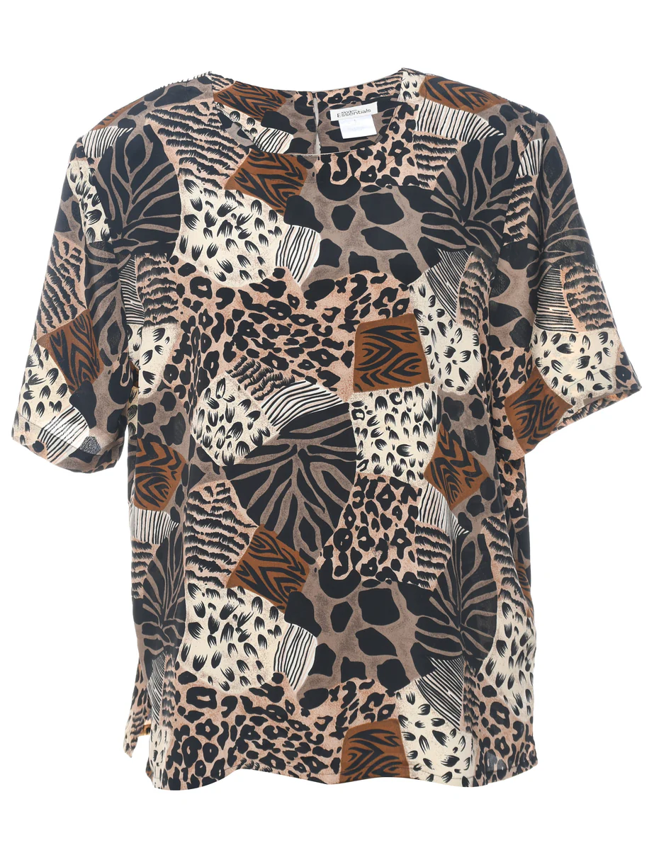 Vintage Animal Print Top - L