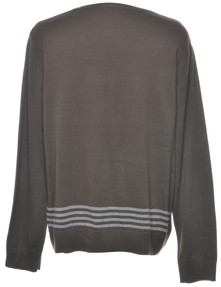 Vintage Argyle Knit Jumper - L - Image 2