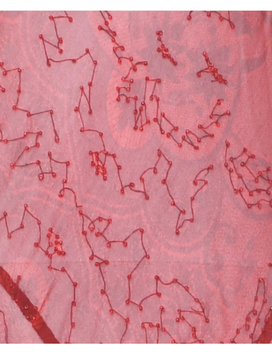 Vintage Beaded Y2K Sheer Maxi Dress - L - Image 3