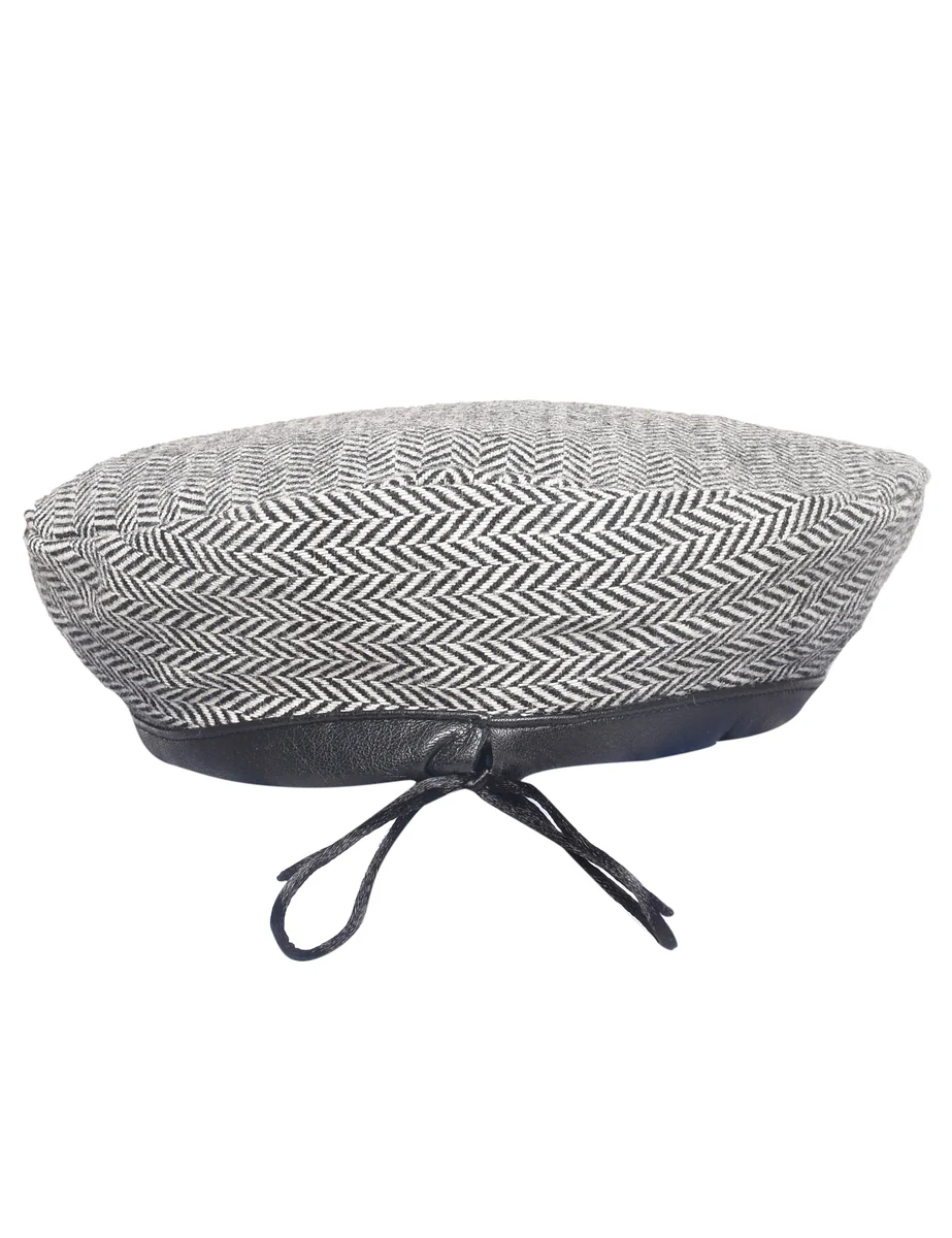 Vintage Beyond Retro Label Grey Wool Beret - M - Image 2