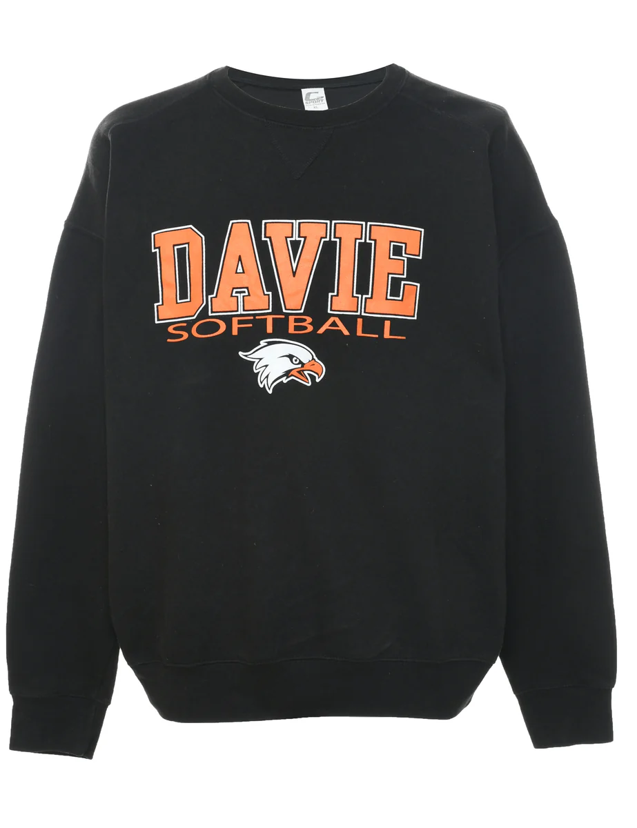 Black Davie Softball Sports Sweatshirt - XL