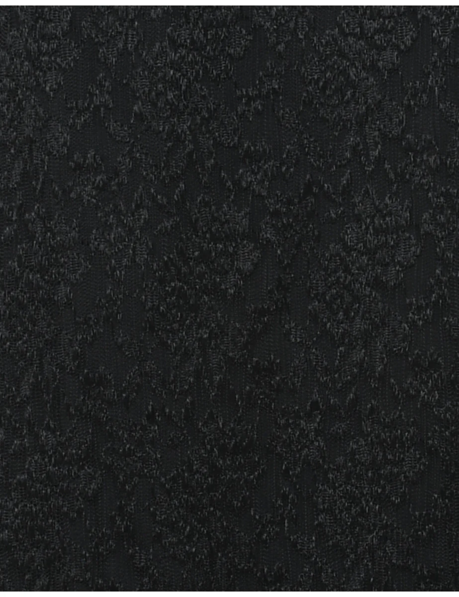 Vintage Black Floral Lace Evening Dress - L - Image 3