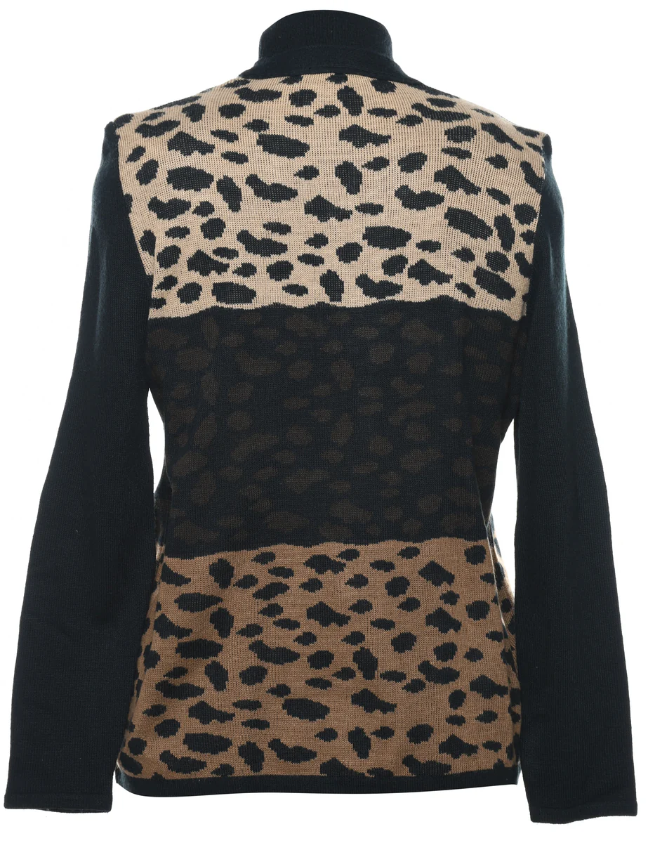 Vintage Black High Neck Jumper - M - Image 2