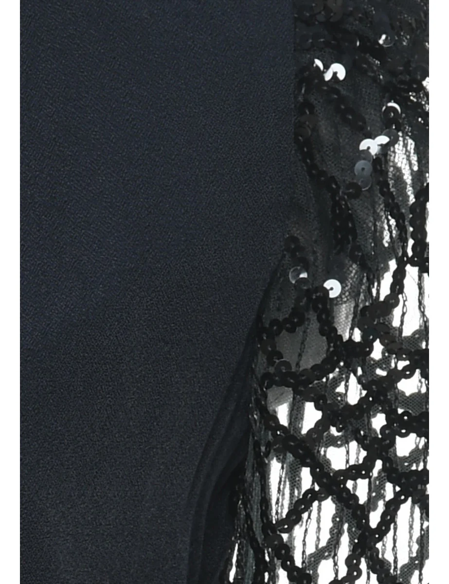 Vintage Black Lace Effect Sequined Evening Jacket - M - Image 3