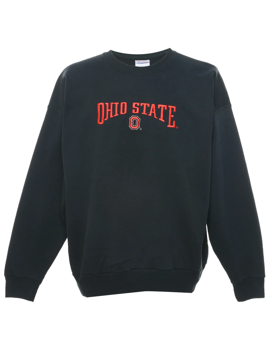 Black Ohio State Embroidered Sweatshirt - XL