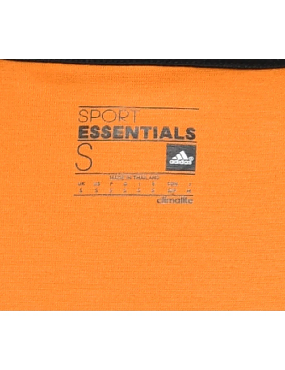 Vintage Black & Orange Three-Stripe Adidas T-Shirt - S - Image 4