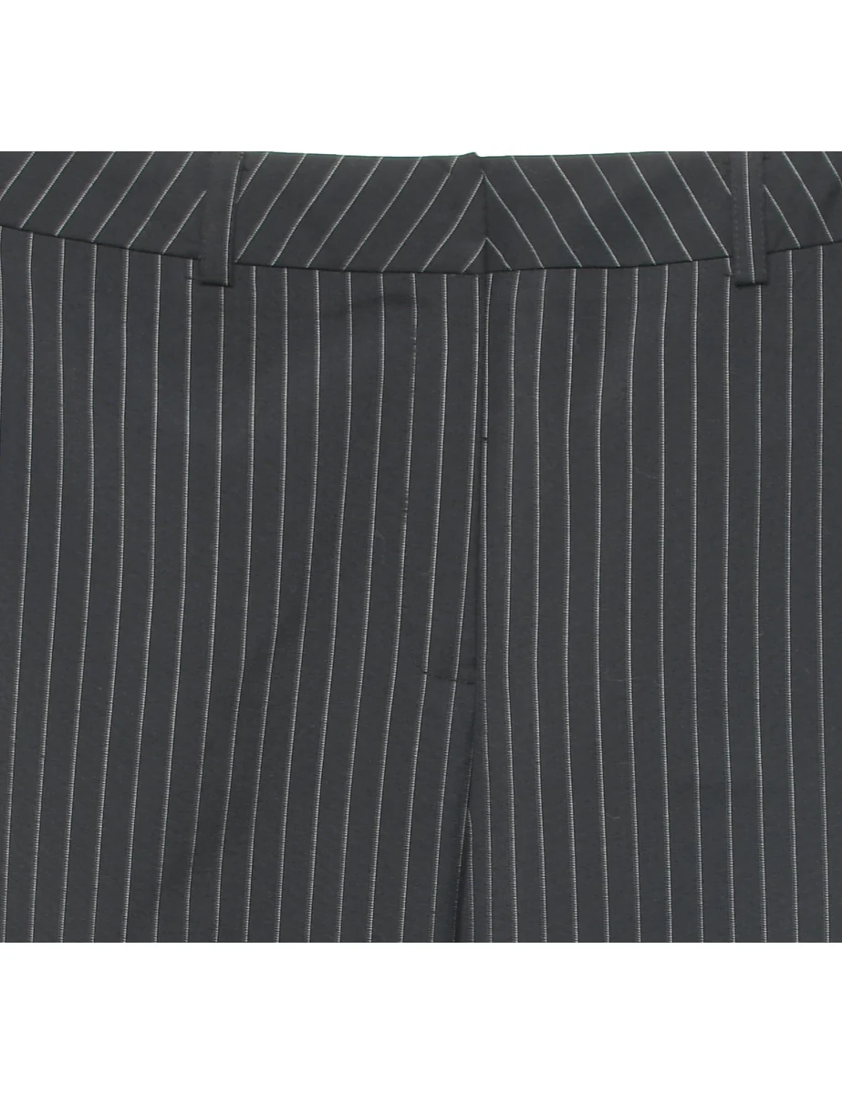 Vintage Black Pinstriped Classic Y2K Trousers - W32 L31 - Image 3