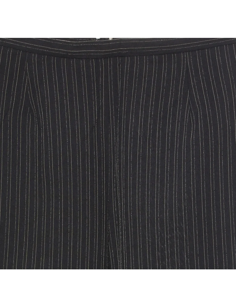 Vintage Black Pinstriped Trousers - W26 L30 - Image 3