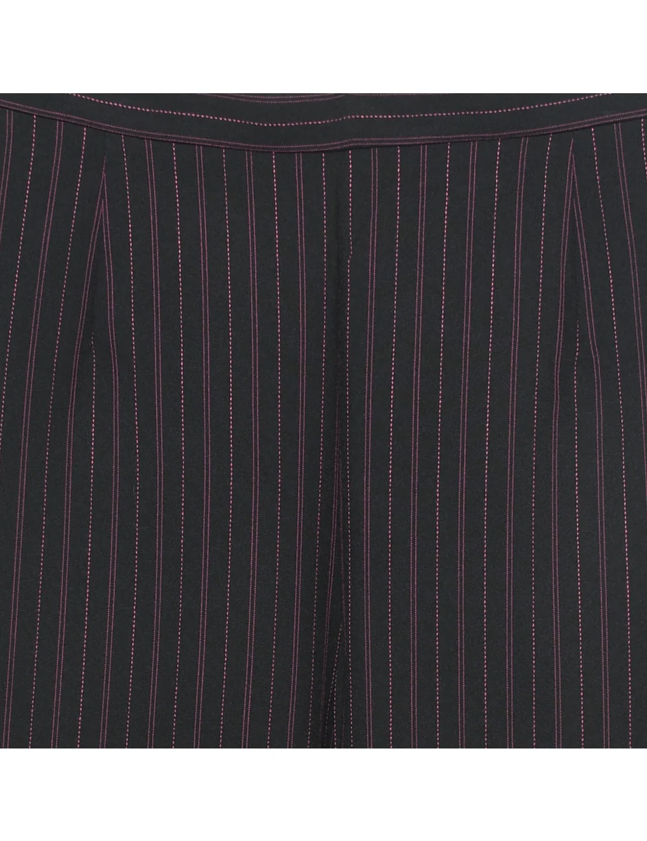 Vintage Black Pinstriped Trousers - W30 L29 - Image 3