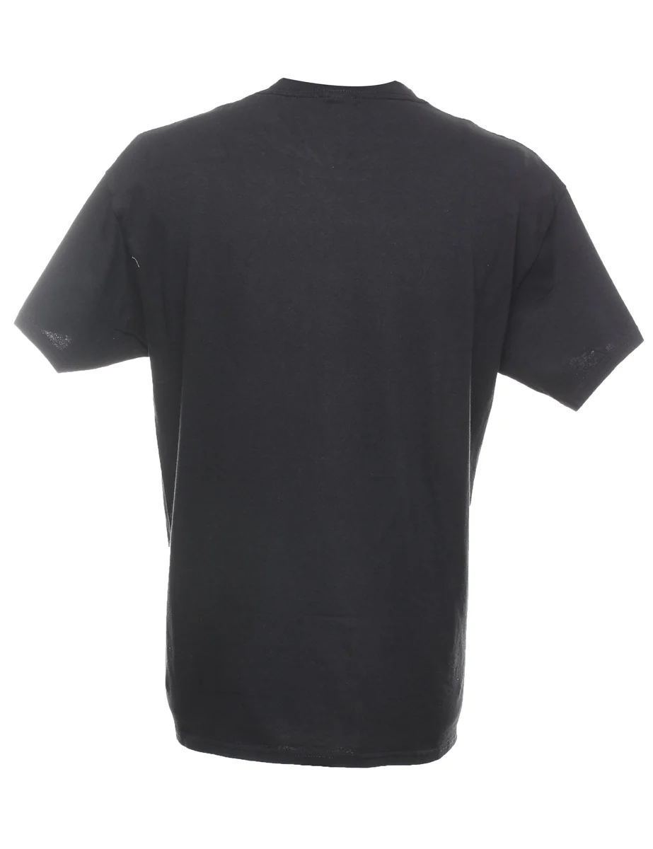 Vintage Black Plain T-shirt - L - Image 2