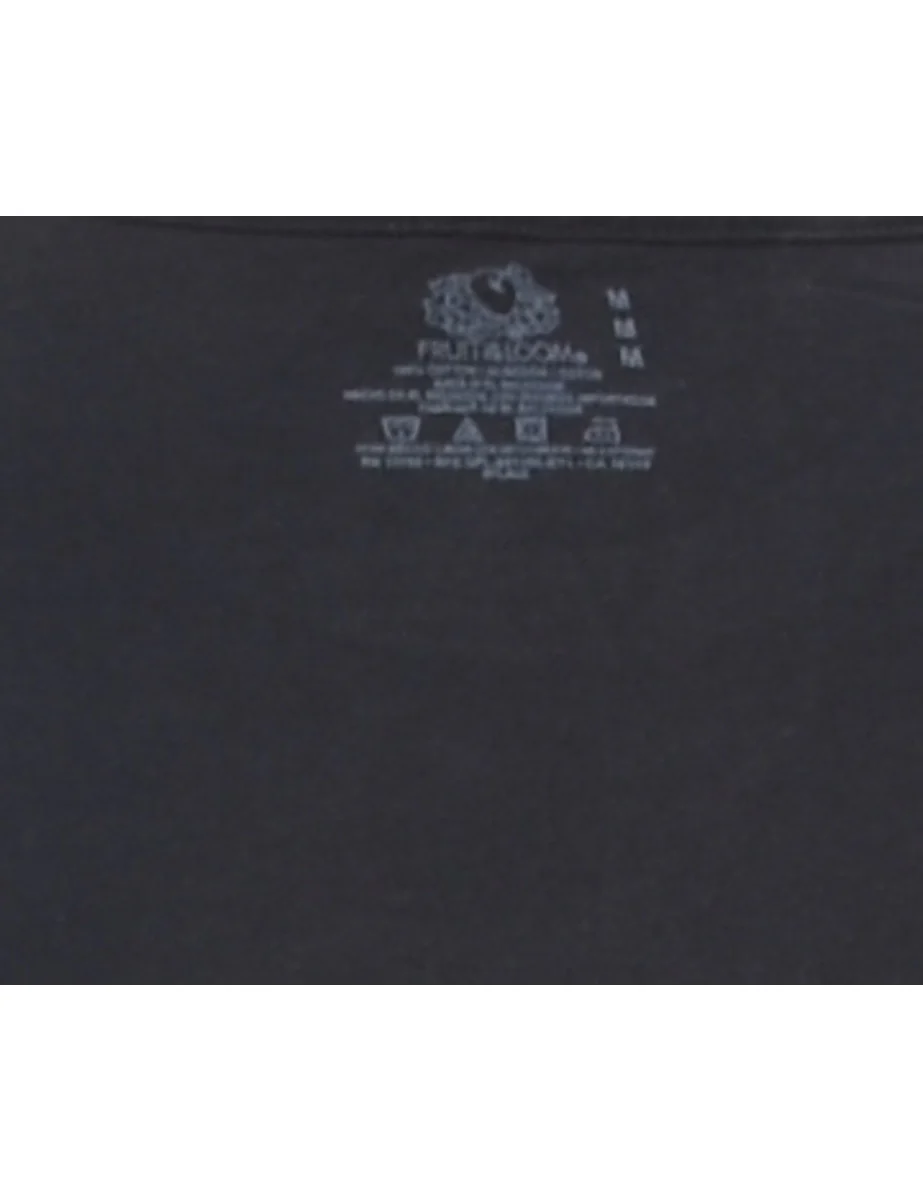 Vintage Black Plain T-shirt - M - Image 4