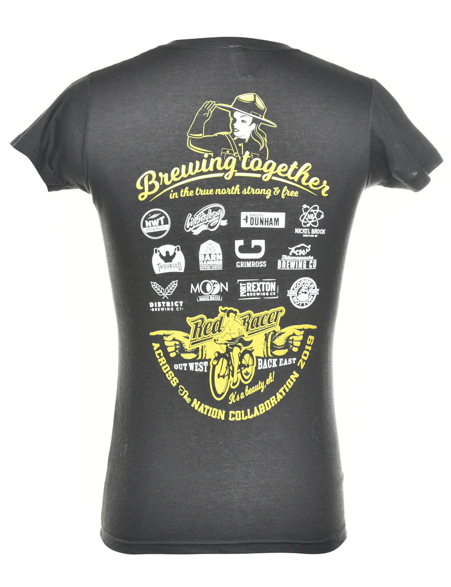 Black Printed T-shirt - S - Image 2