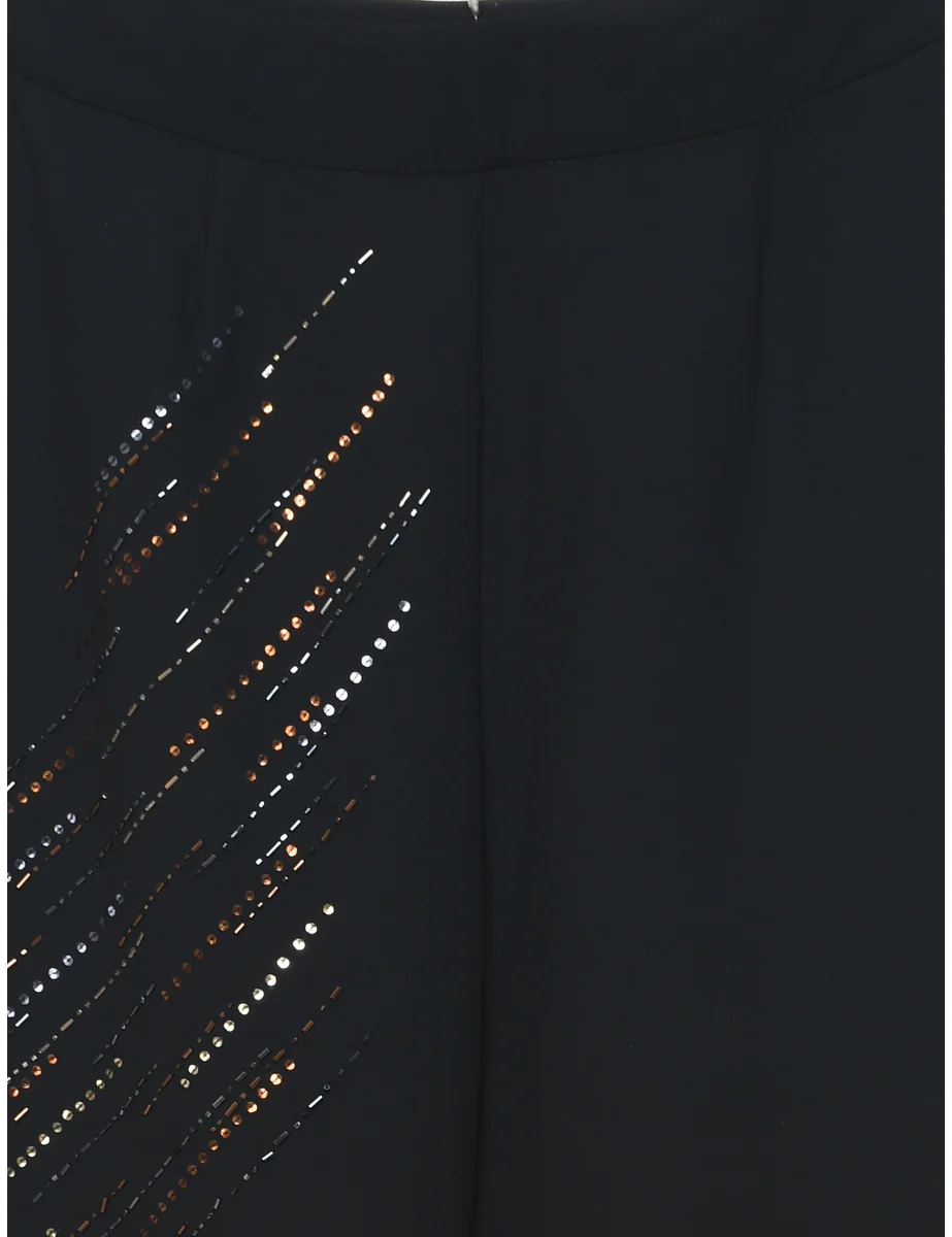 Vintage Black Sparkly Y2K Wide-Leg Trousers - W28 L31 - Image 3