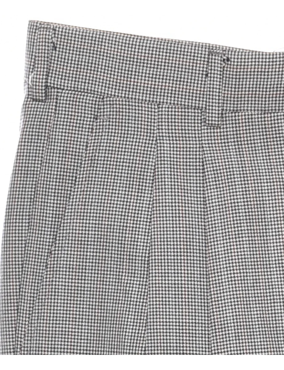Vintage Black & White Dogtooth Tapered Trousers - W32 L30 - Image 3