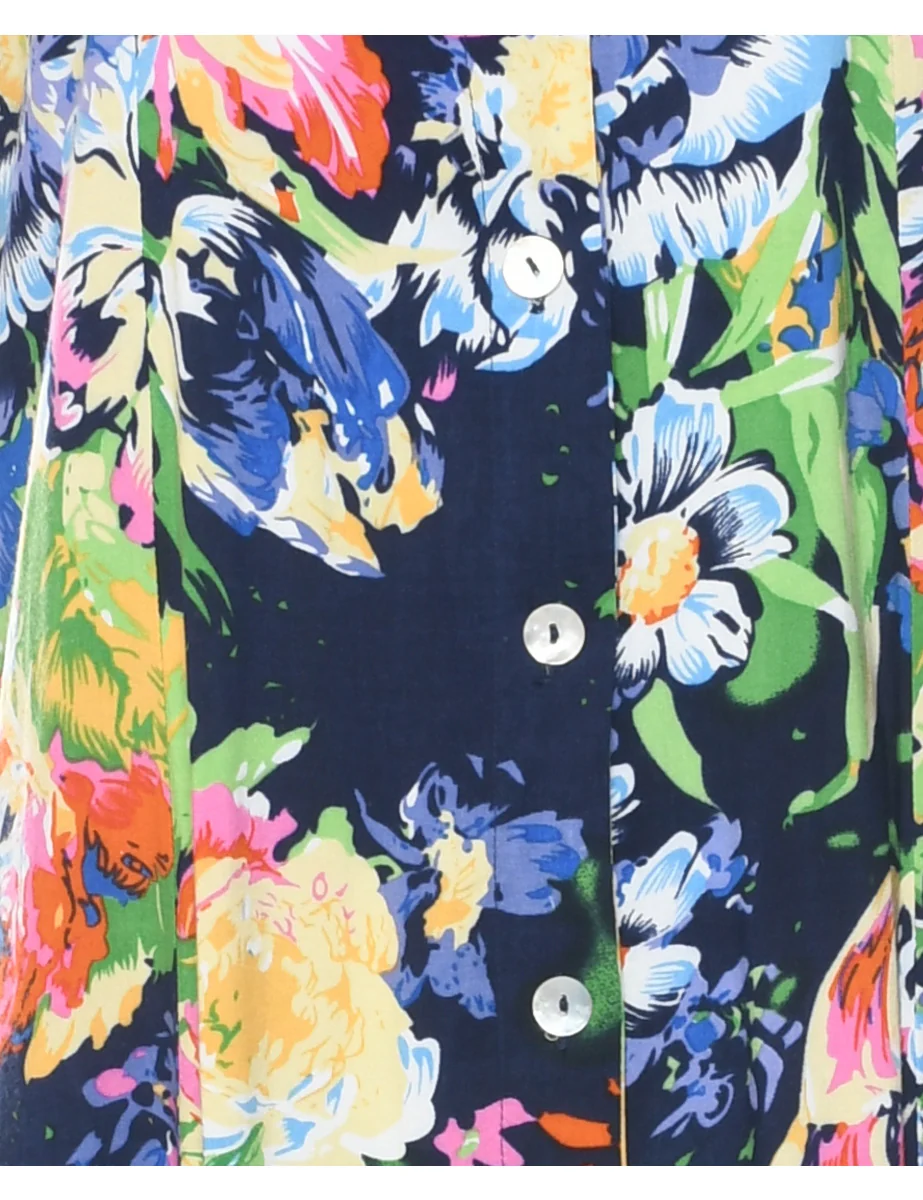 Vintage Blair Floral Print Sleeveless Dress - S - Image 3