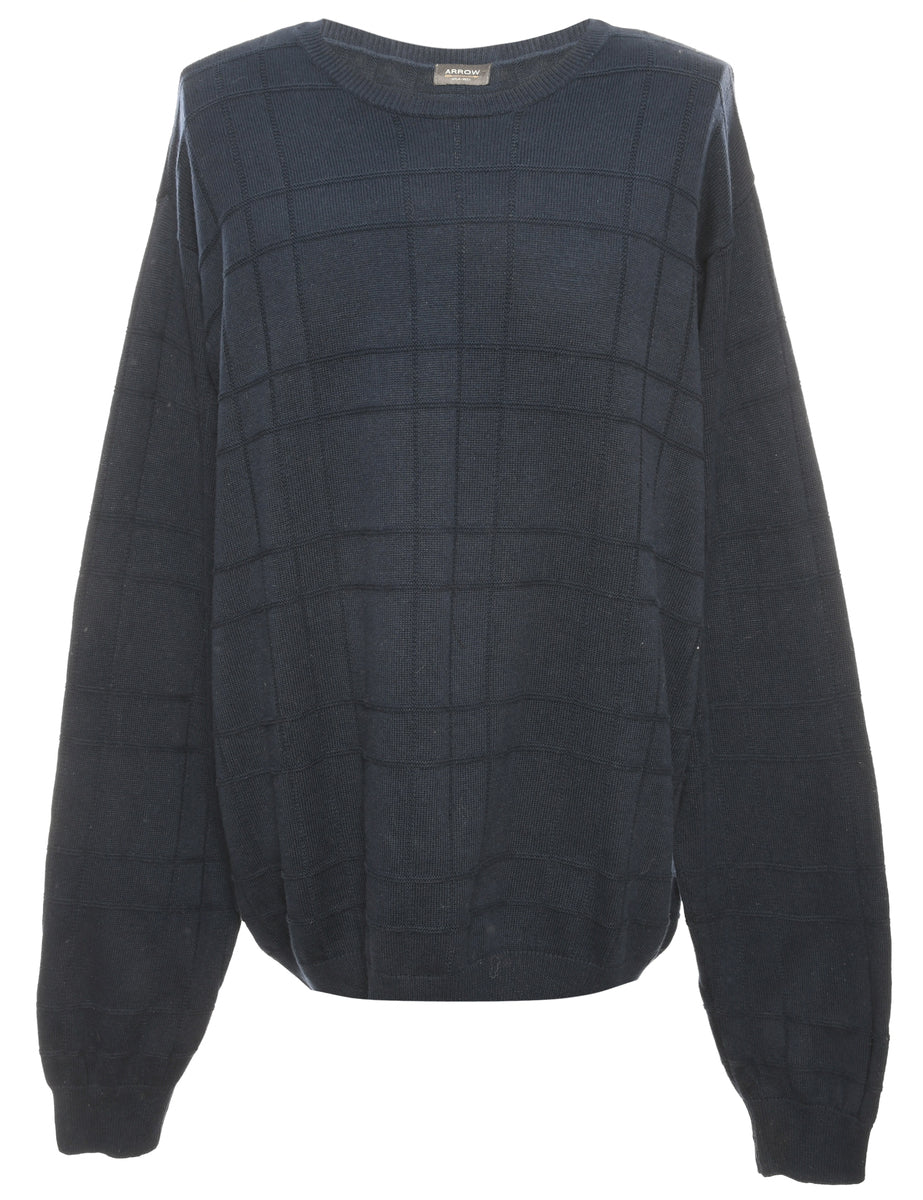 Vintage Blue Arrow Long Sleeved Jumper - L