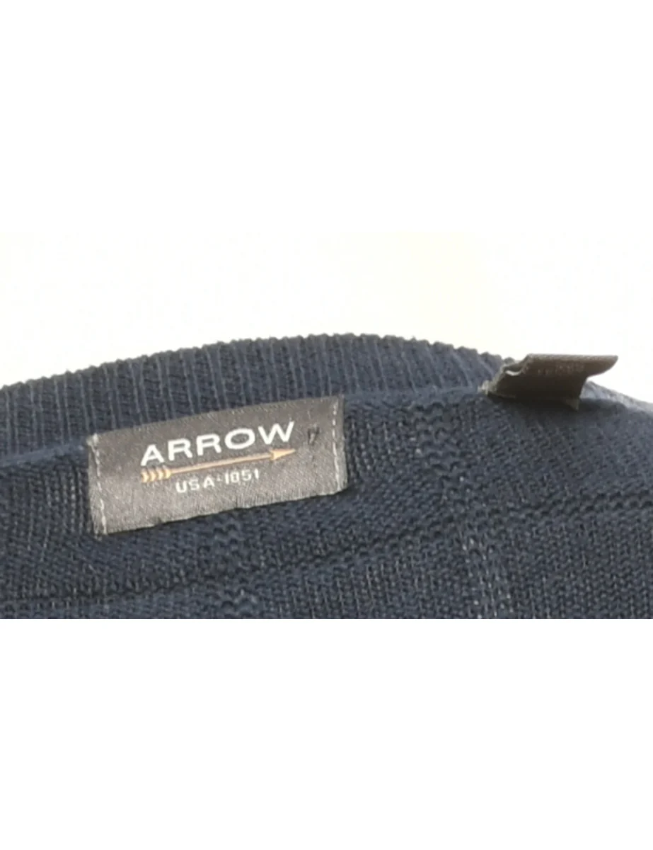 Vintage Blue Arrow Long Sleeved Jumper - L - Image 4