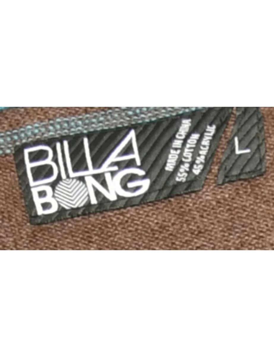 Vintage Blue & Brown Striped Billabong Knit Jumper - L - Image 4