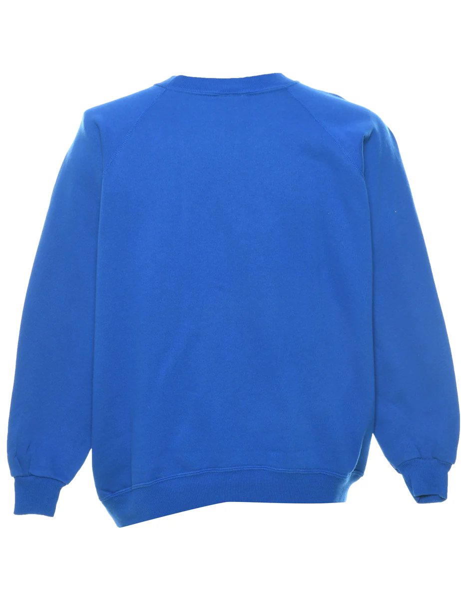 Blue Plain Sweatshirt - L - Image 2