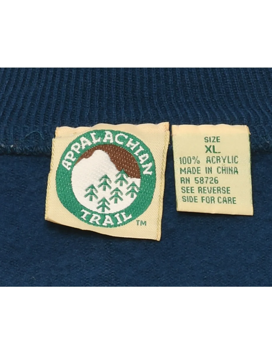 Blue Plain Sweatshirt - XL - Image 4