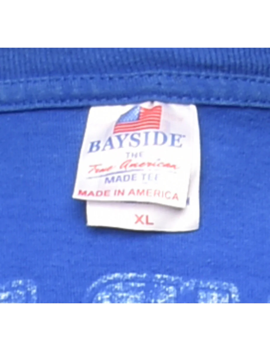 Vintage Blue Printed T-shirt - XL - Image 4