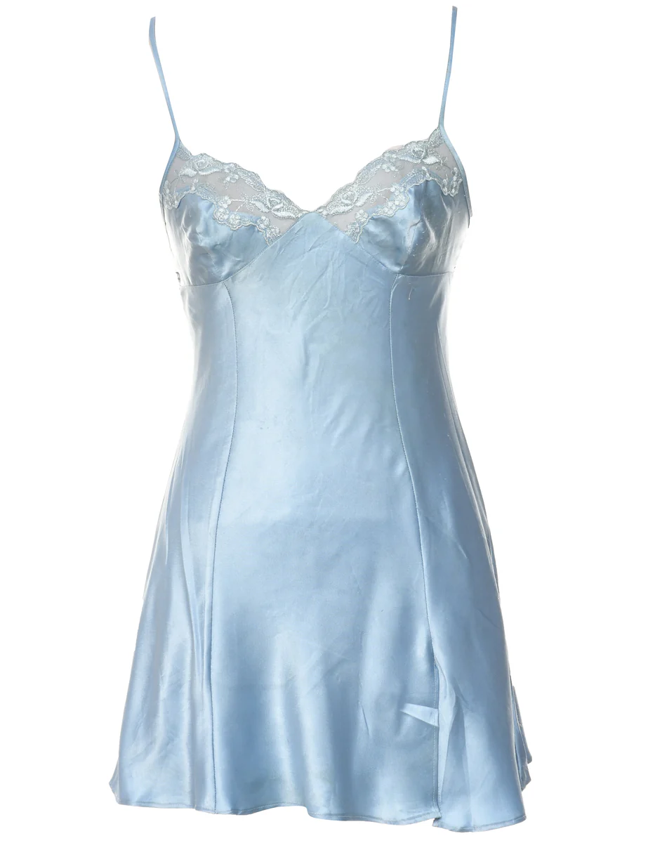 Y2K Vintage Blue Slip - S