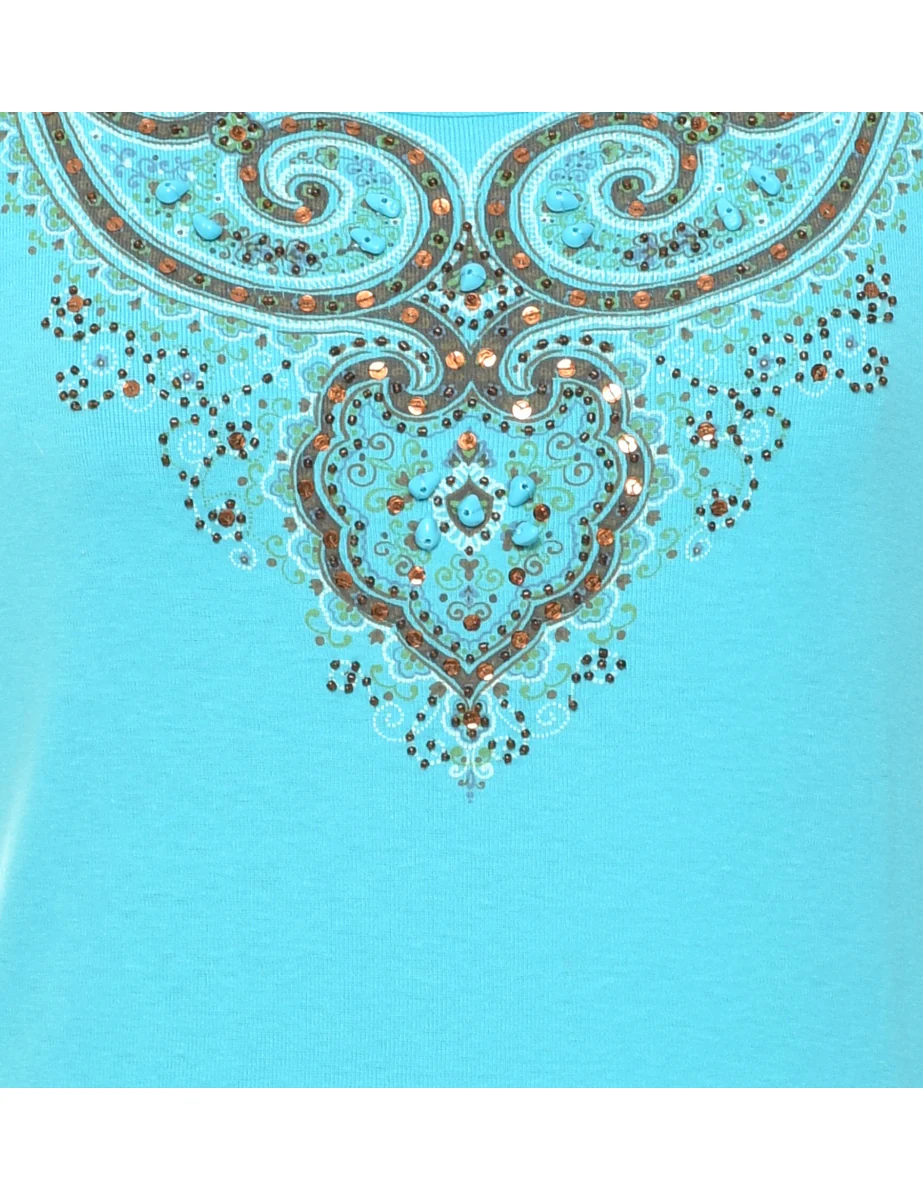 Y2K Vintage Blue Vest - XL - Image 3