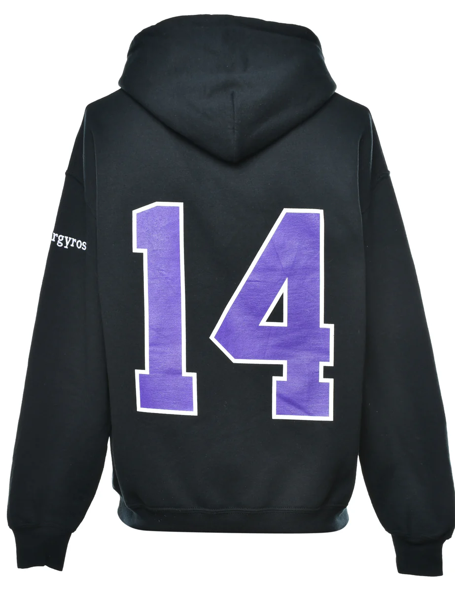 Vintage Boston Latin Seniors Printed Hoodie - M - Image 2