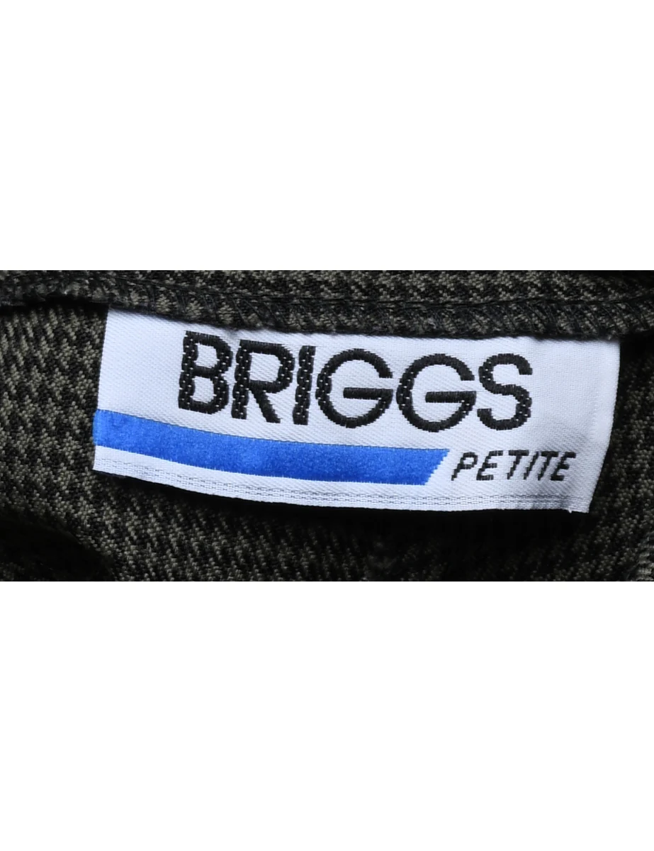Briggs Dogtooth Olive Green & Black Tapered Trousers - W26 L26 - Image 4