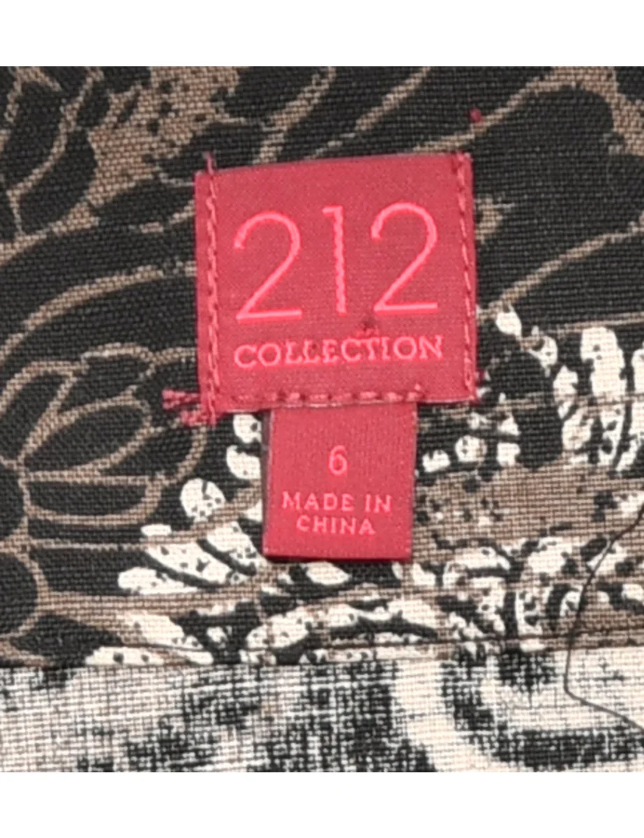 Vintage Brown & Black Sleeveless Dress - M - Image 4