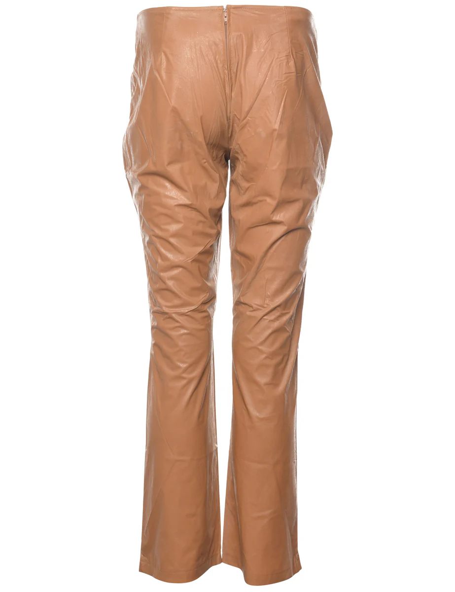 Vintage Brown Faux Leather Trousers - W32 L31 - Image 2